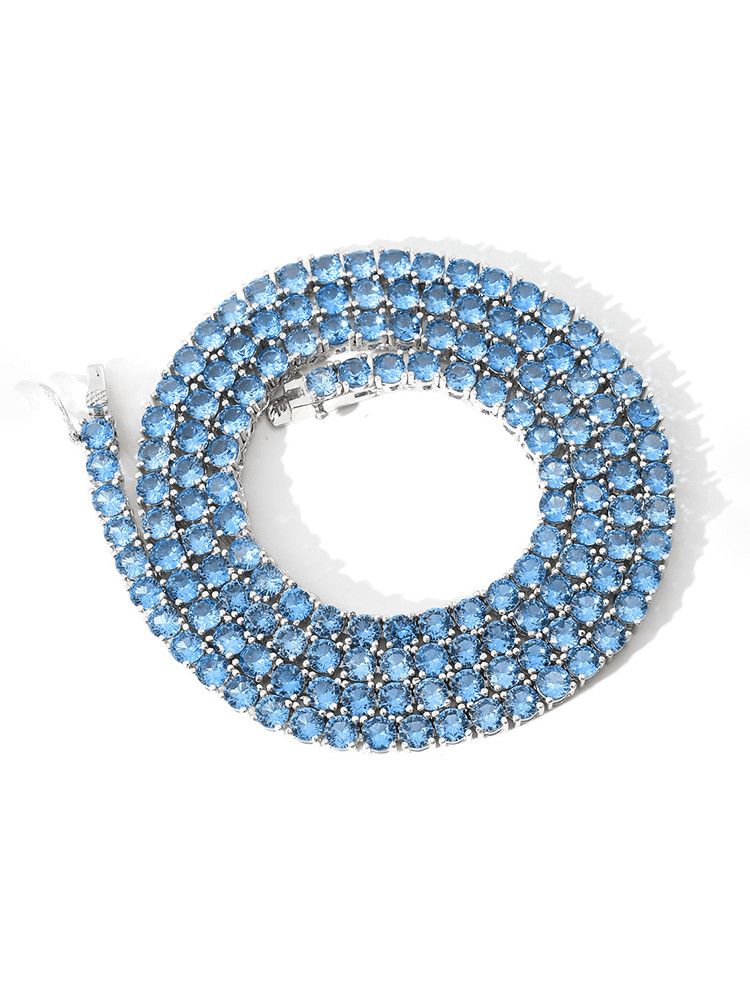 Blue Minimalist Cuban Necklace