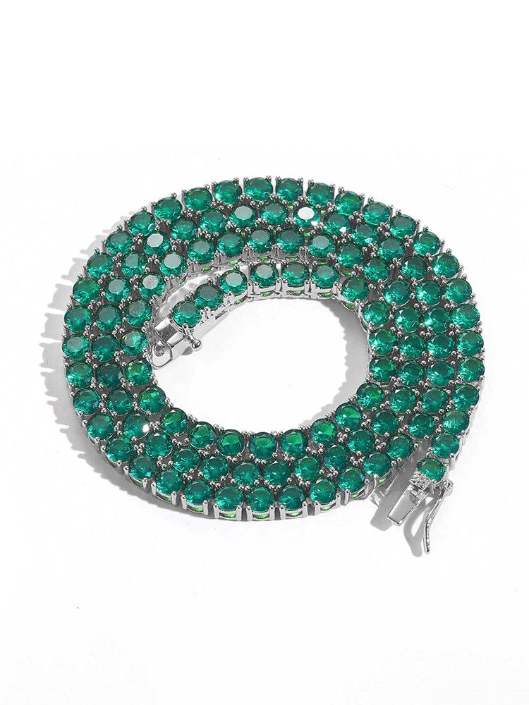 Green Minimalist Cuban Necklace