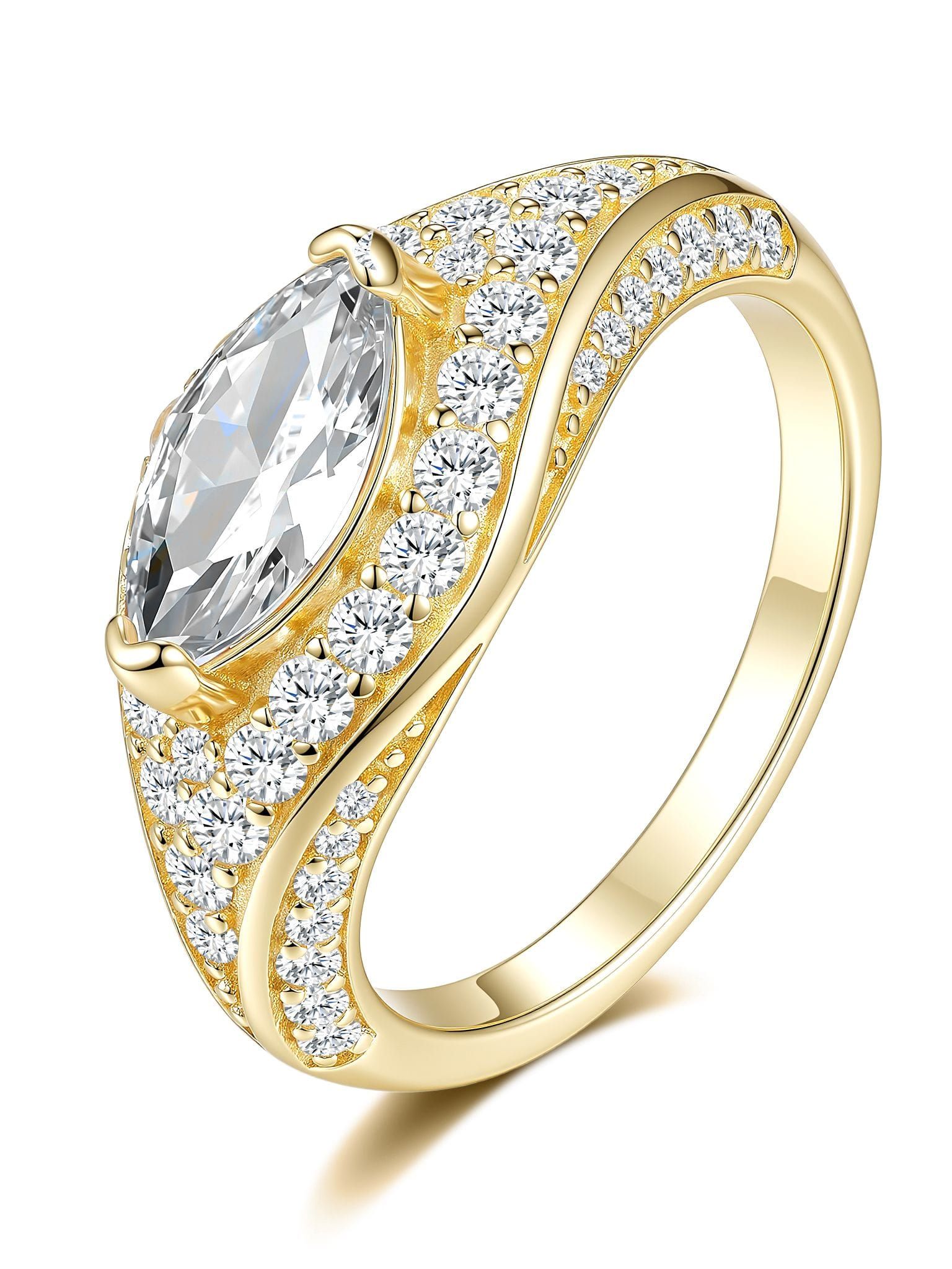 925 Sterling Silver Moissanite White Geometric Minimalist Band Ring in solid 925 sterling silver