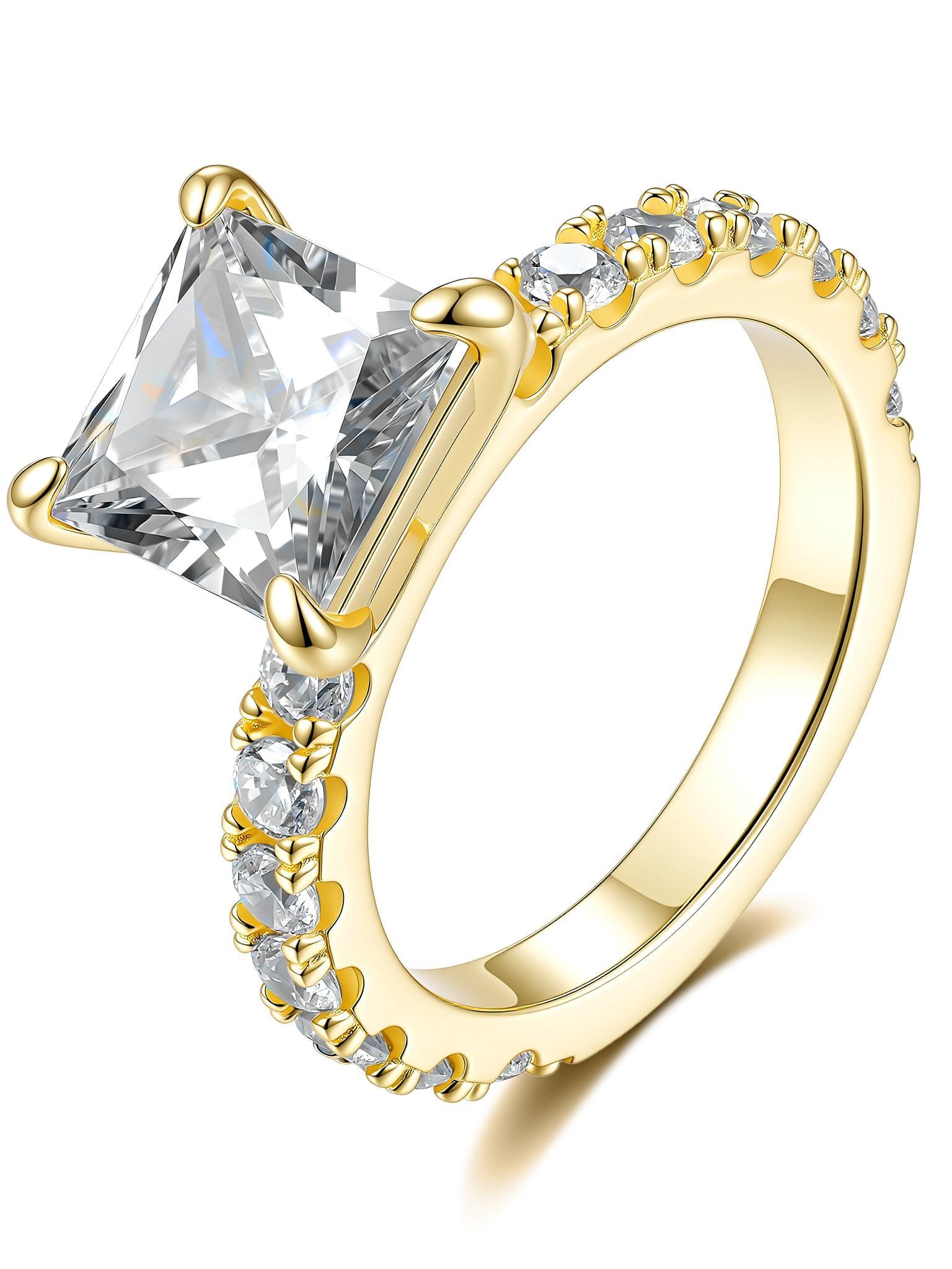 925 Sterling Silver Moissanite White Geometric Minimalist Band Ring in solid 925 sterling silver