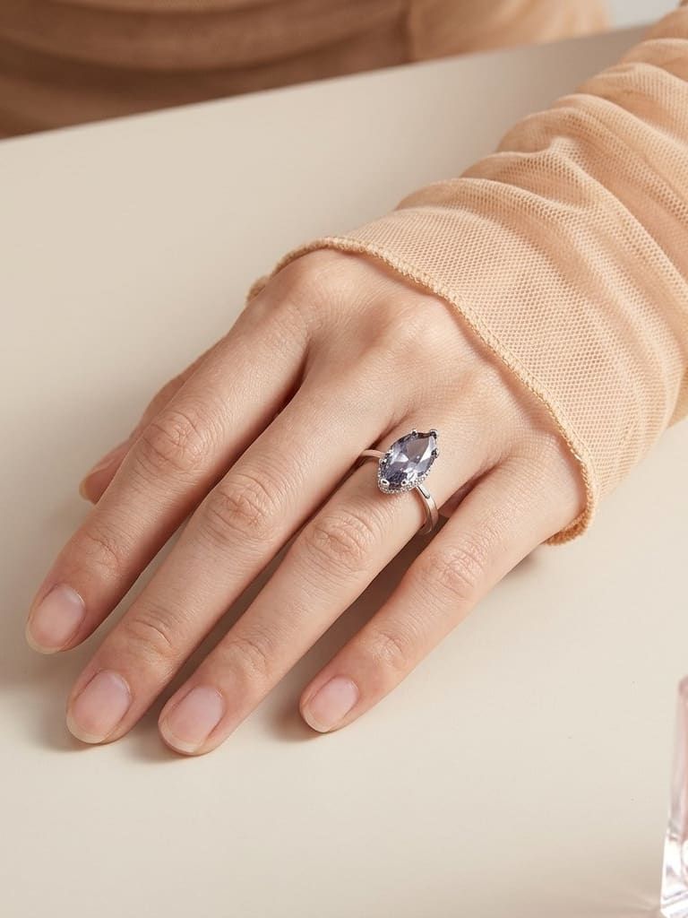 White Minimalist Band Ring in solid 925 sterling silver