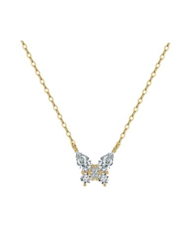 925 sterling silver minimalist butterfly necklace with a VVS1 moissanite (lab-grown) main stone — elegant everyday fine jewel