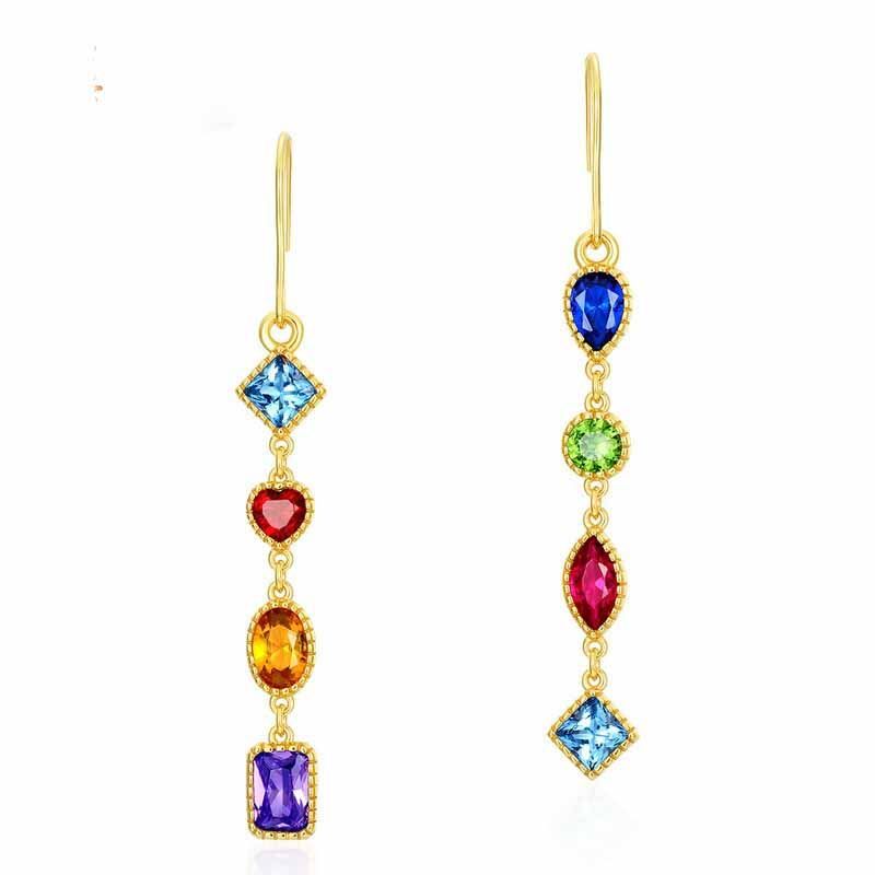 Colorful Geometry Dangling Earrings