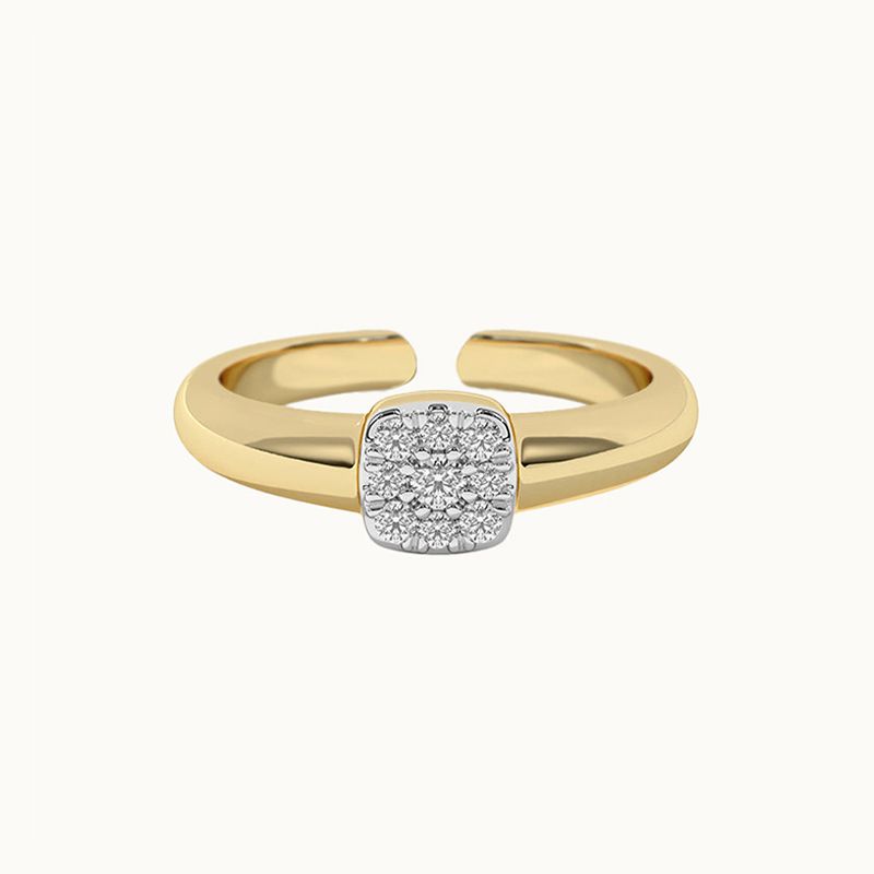 Geometric Square Cushion Ring