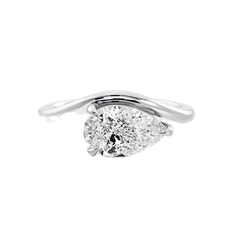 Minimalist Geometric Ring · White Gold
