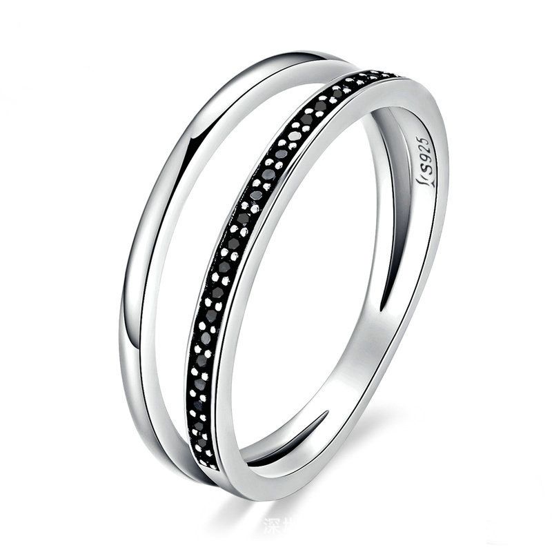 Double Line Black Ring