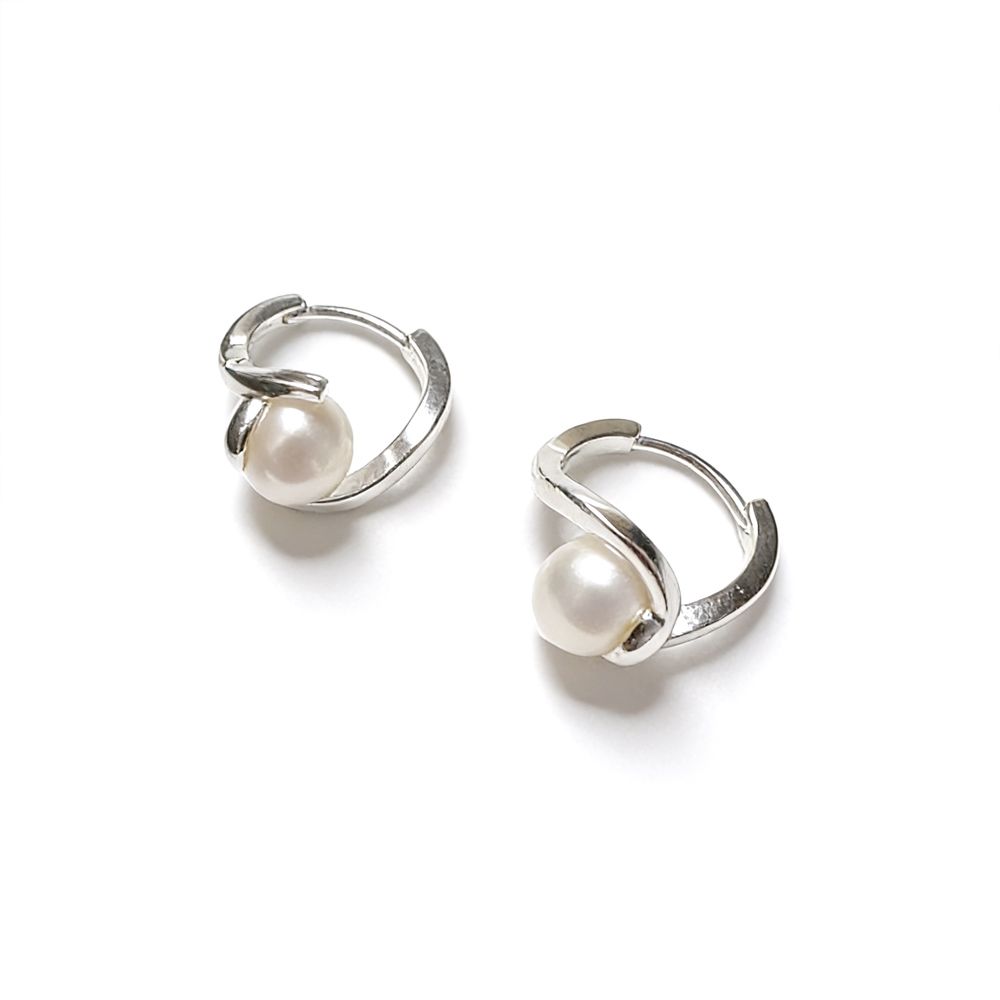 Pearl Hoop Earrings