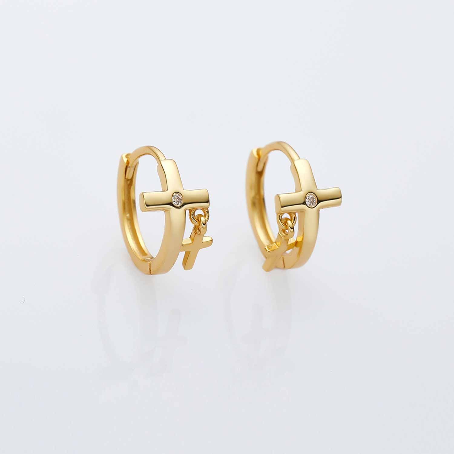 Cross Hoop Earrings
