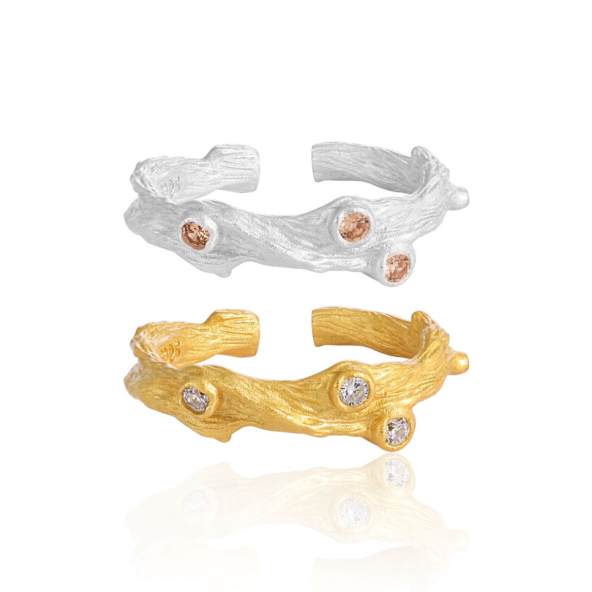 Irregular Textured Branch Ring