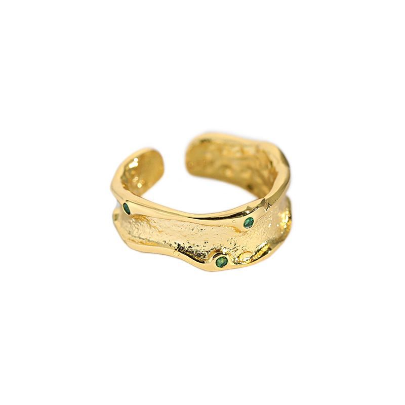 Minimalism Irregular Green Ring