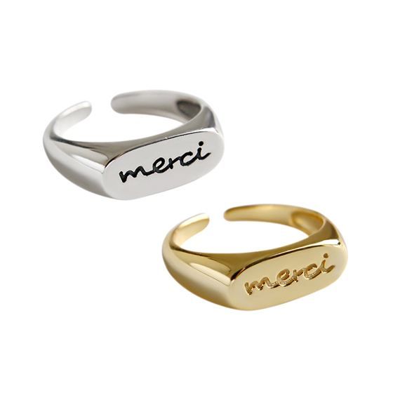 Office Merci Letters Ring