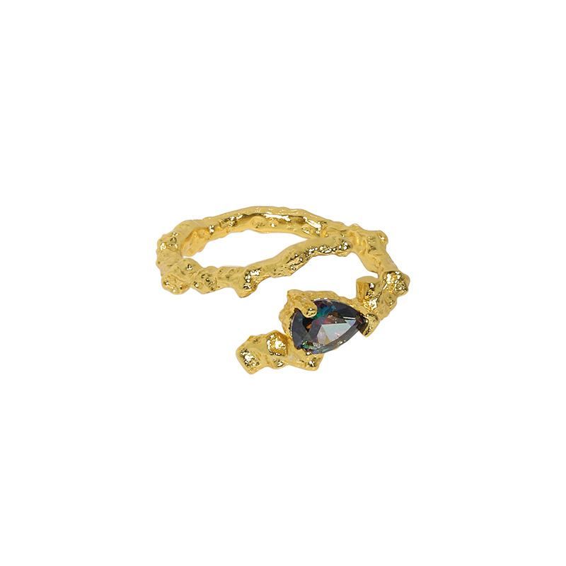 Unique Black Waterdrop Ring