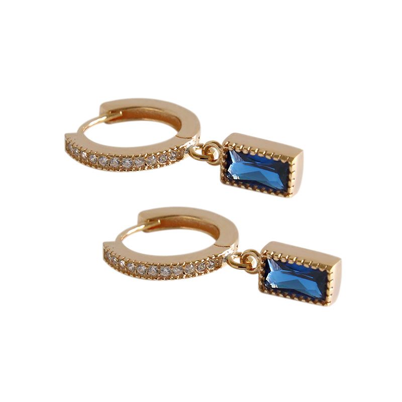 Geometry Blue Rectangle Earrings