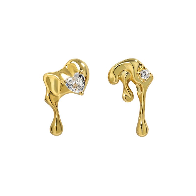 Asymmetry Irregular Lava Earrings