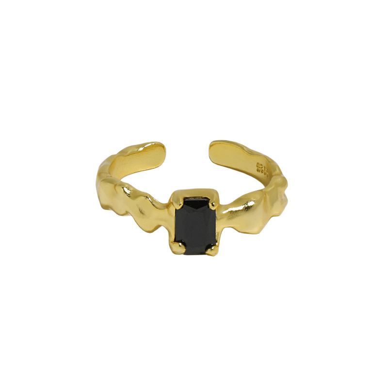 Irregular Black Geometry Ring