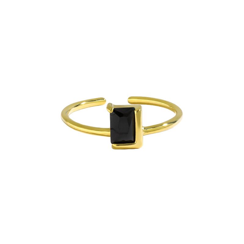 Elegant Black Baguette Ring