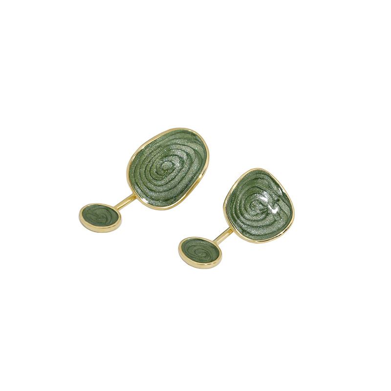 Irregular Green Epoxy Earrings