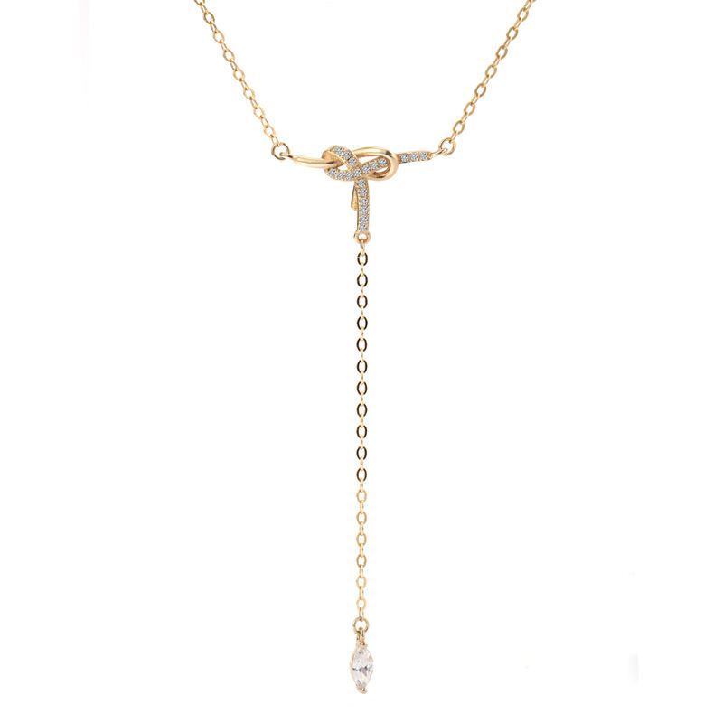 Girl Bowknot Tassels Necklace