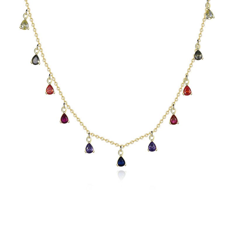 Colorful Rainbow Waterdrop Necklace