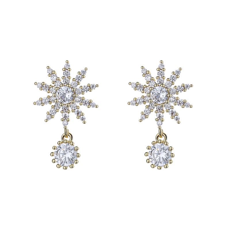 Elegant Shining Sunflower Earrings