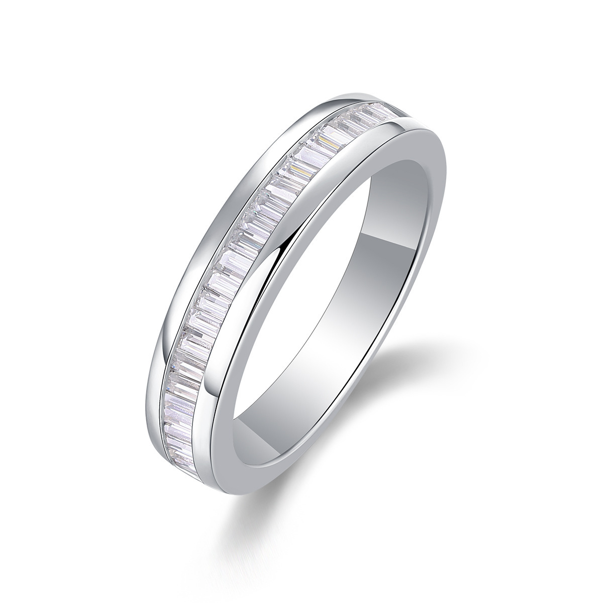 Geometric Baguette Cut Ring