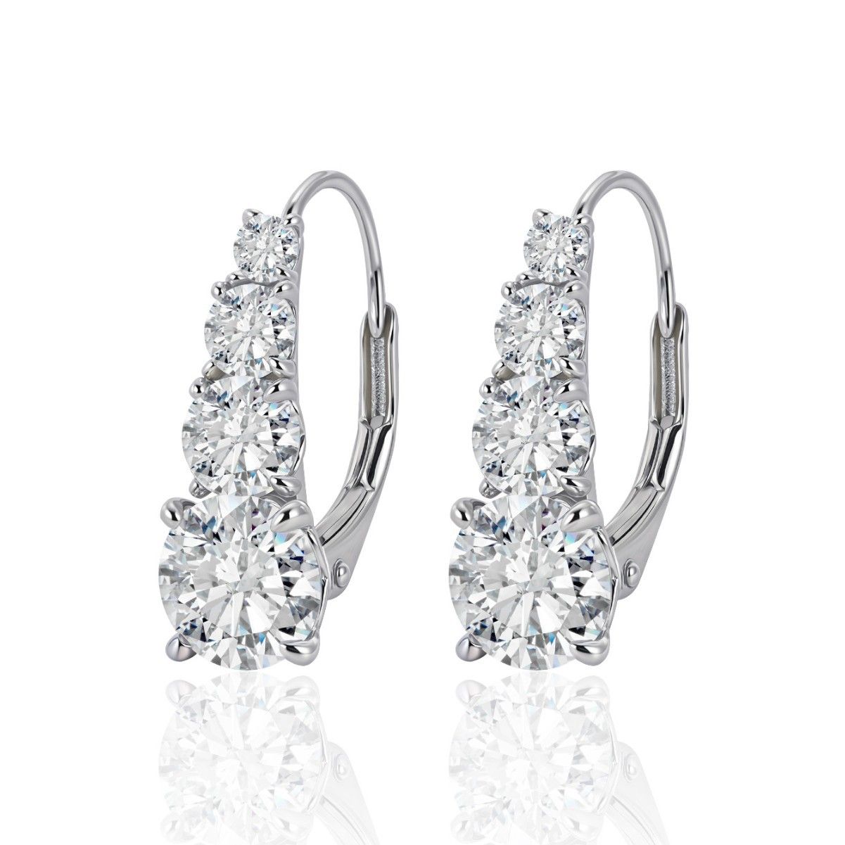 Mossanite Step Design Earrings