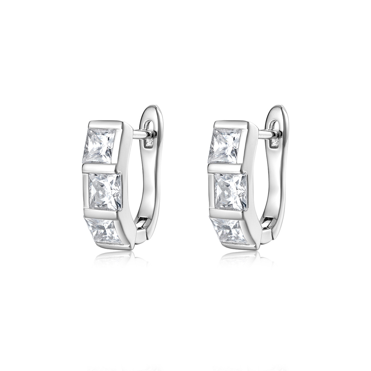Mossanite Square Stone Earrings