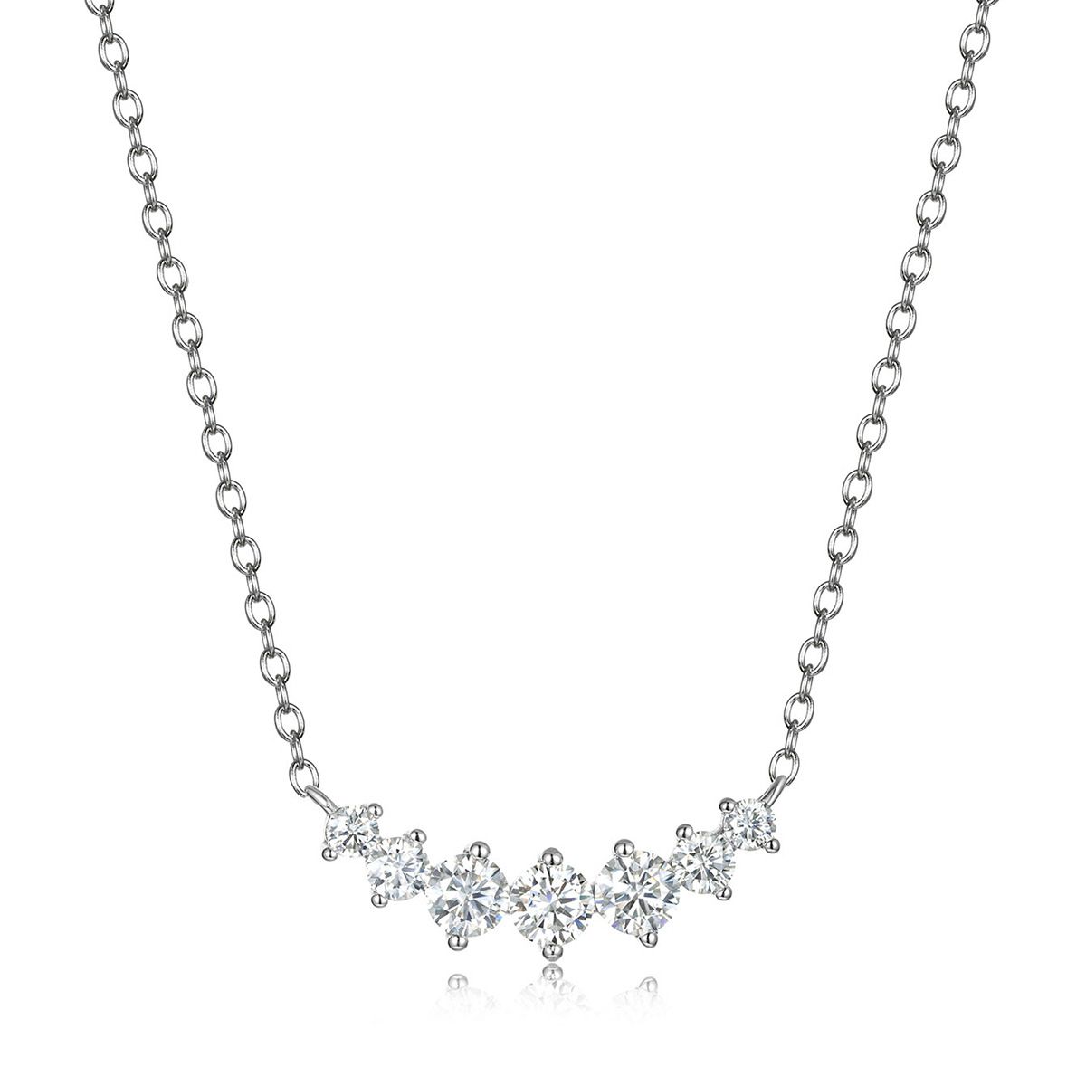 Round Cluster Curved Necklace