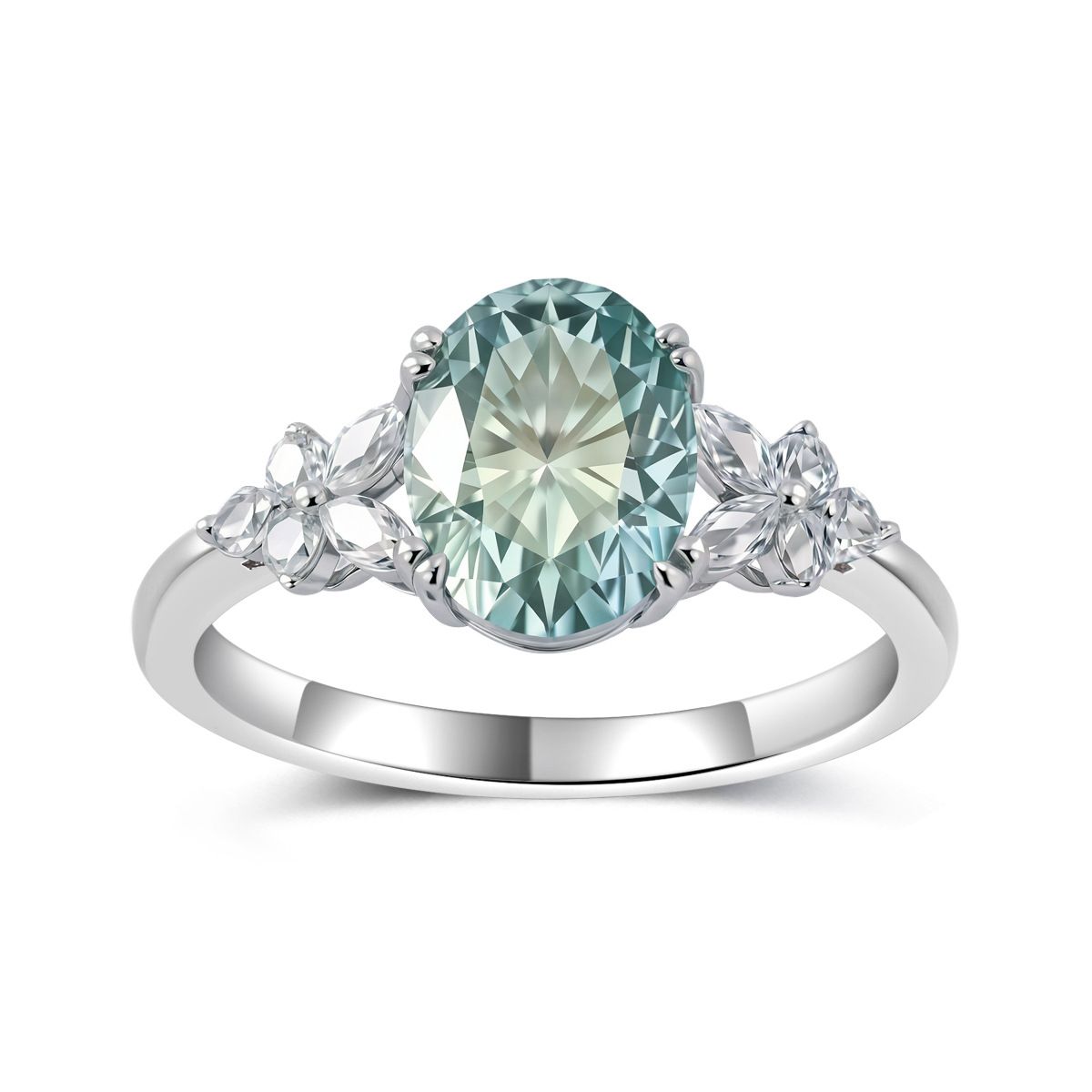 Oval Blue Green Ring