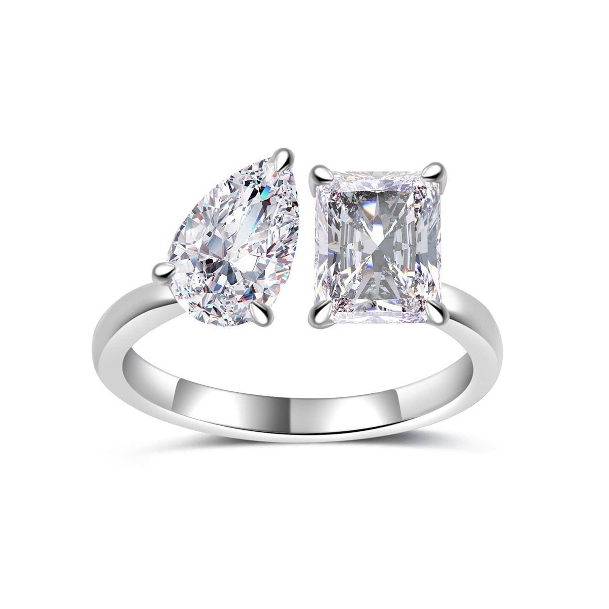 Tardrop Shaped Rectangular Ring