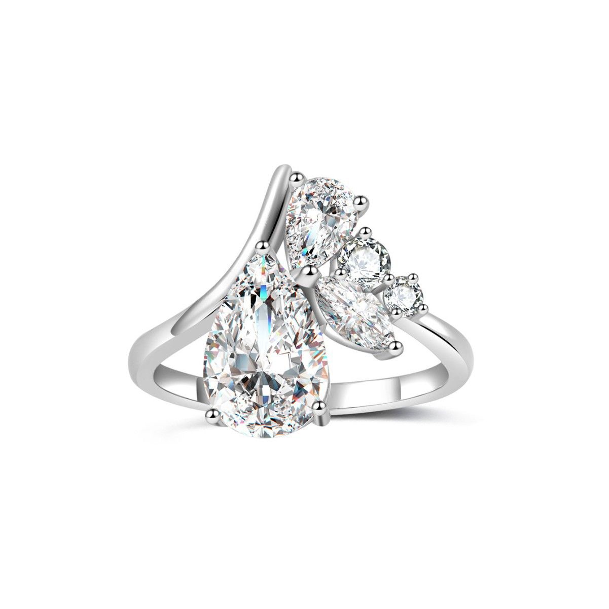Teardrop Centre Stone Ring
