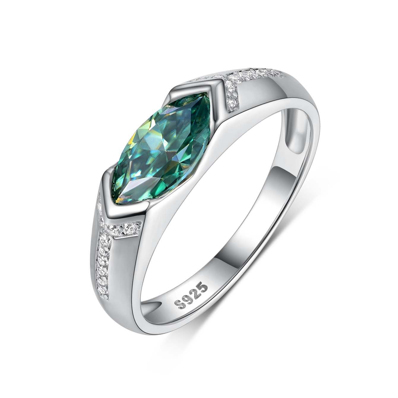 Green Marquise Cut Ring