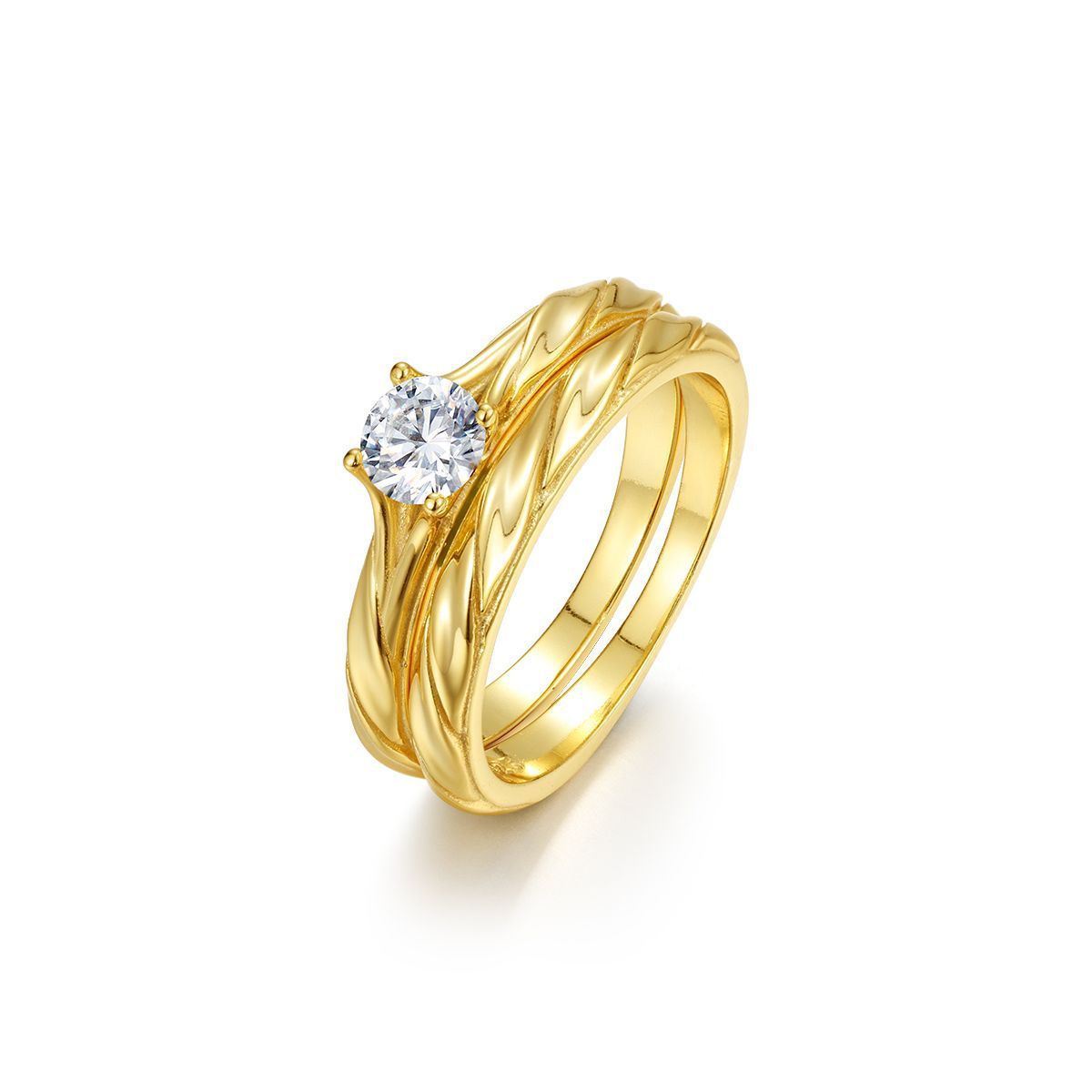 Round Brilliant Couple Ring