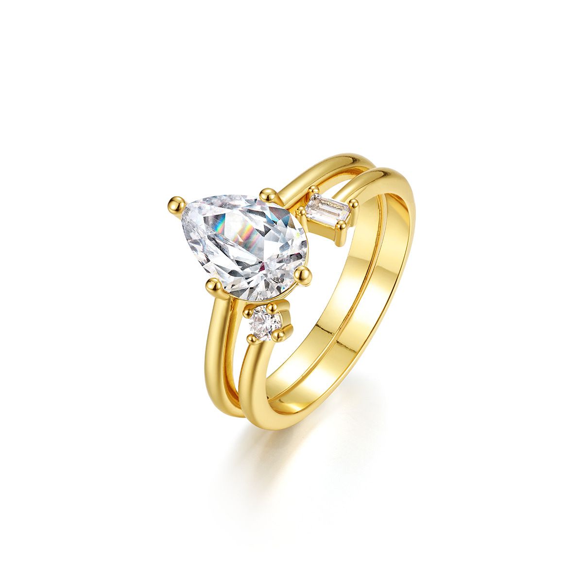 Pear Shape Stack Ring