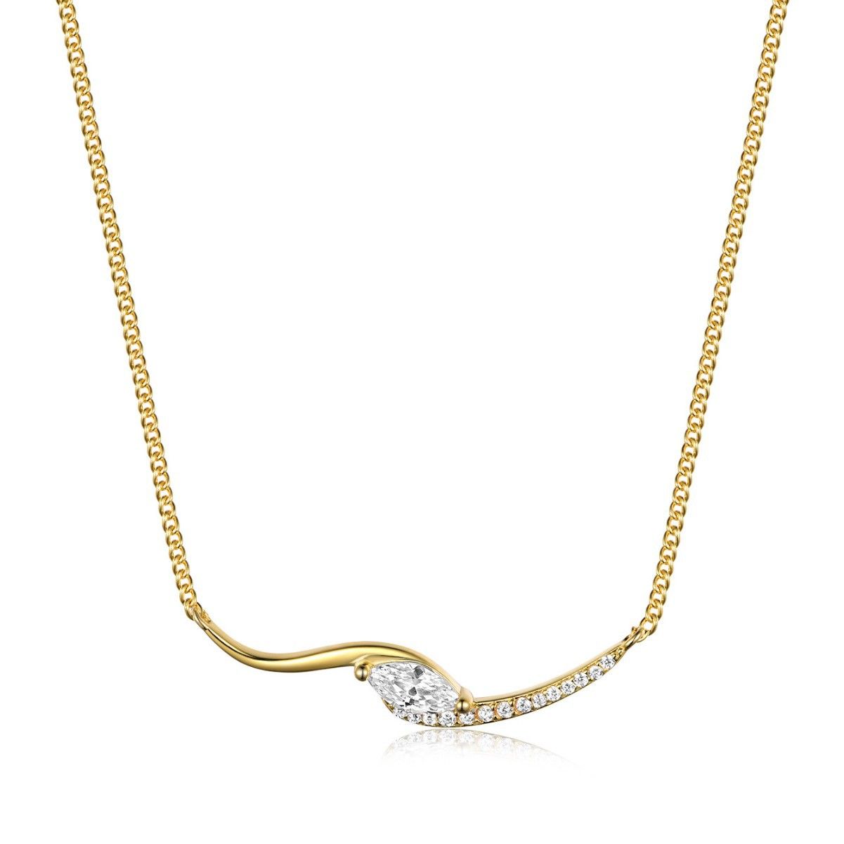 Mossanite Marquise Cut Necklace
