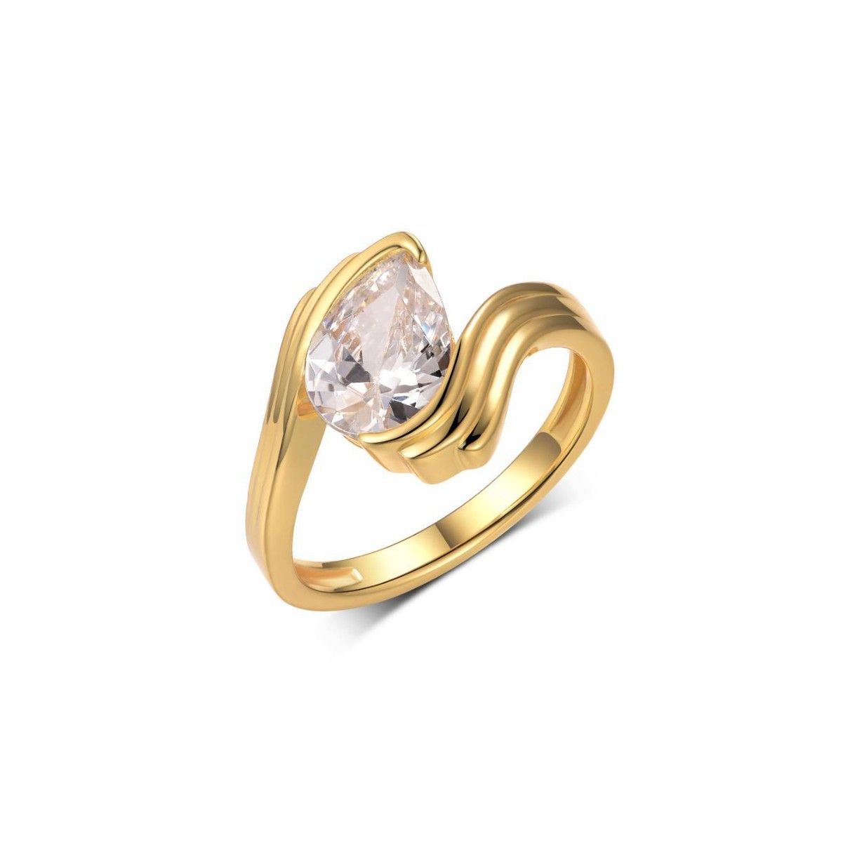 Pear Cut Wave Ring