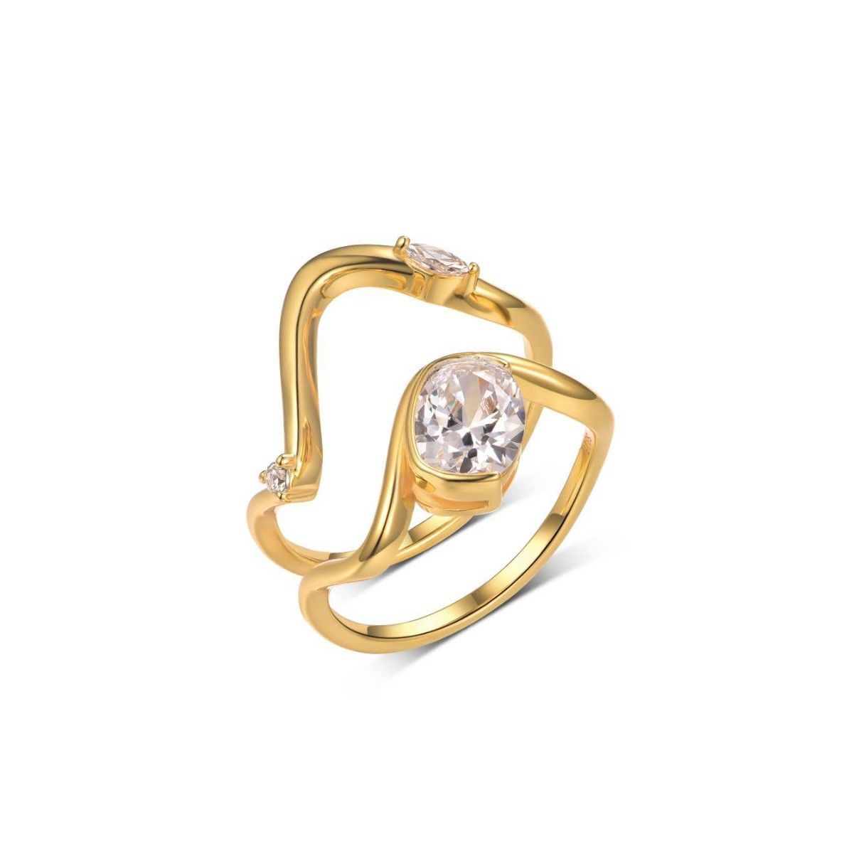 Geometric Wave Wrap Ring