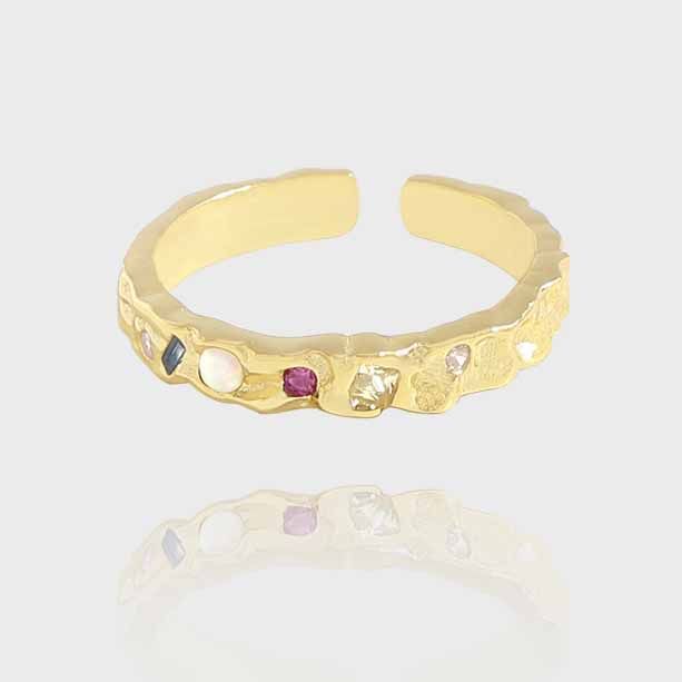 Modern Irregular Colorful Ring
