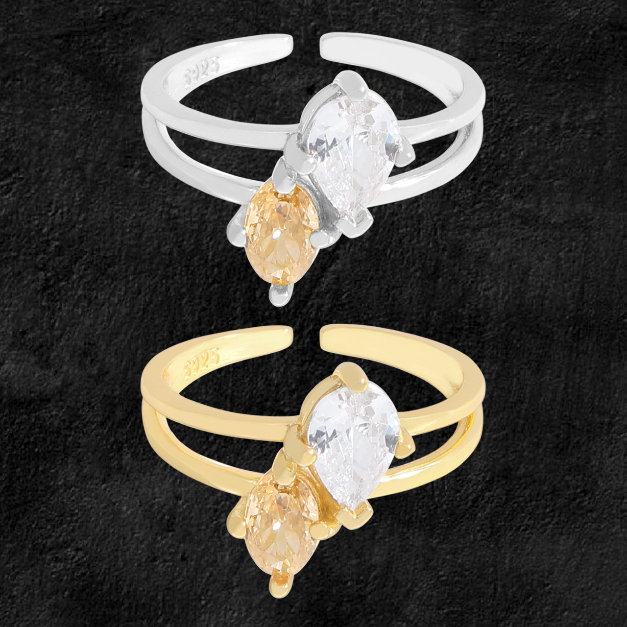 Elegant Champagne Oval Ring