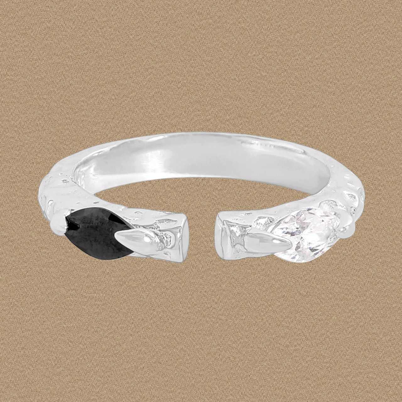 Simple Black Irregular Ring