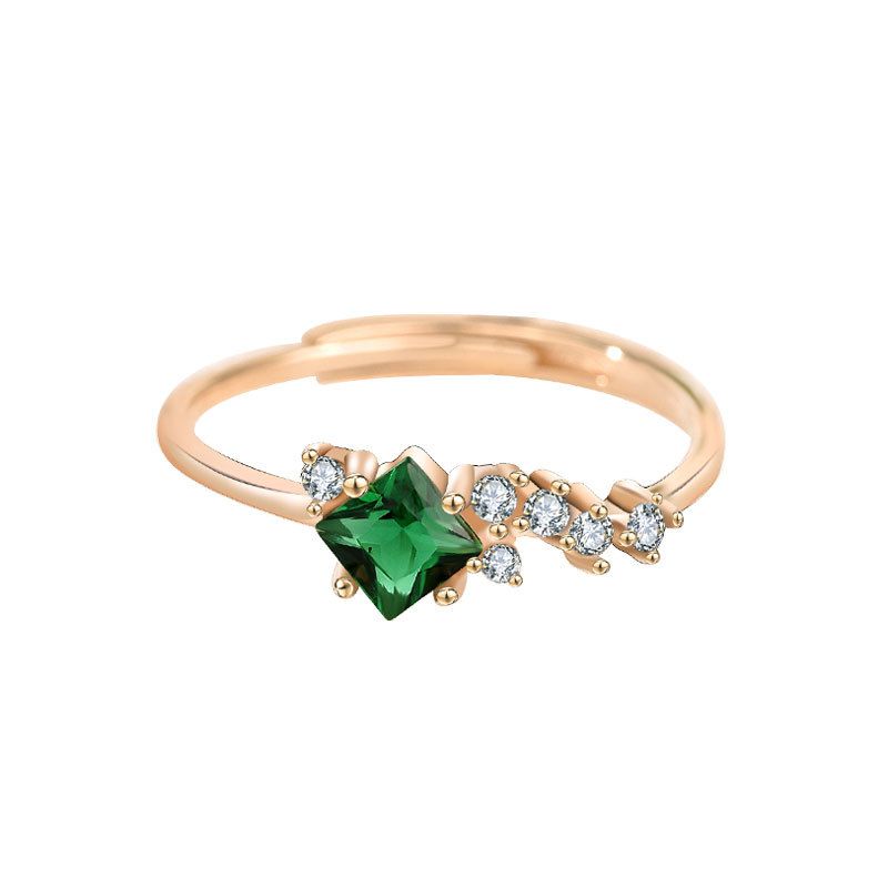 Classic Green Rhombus Ring