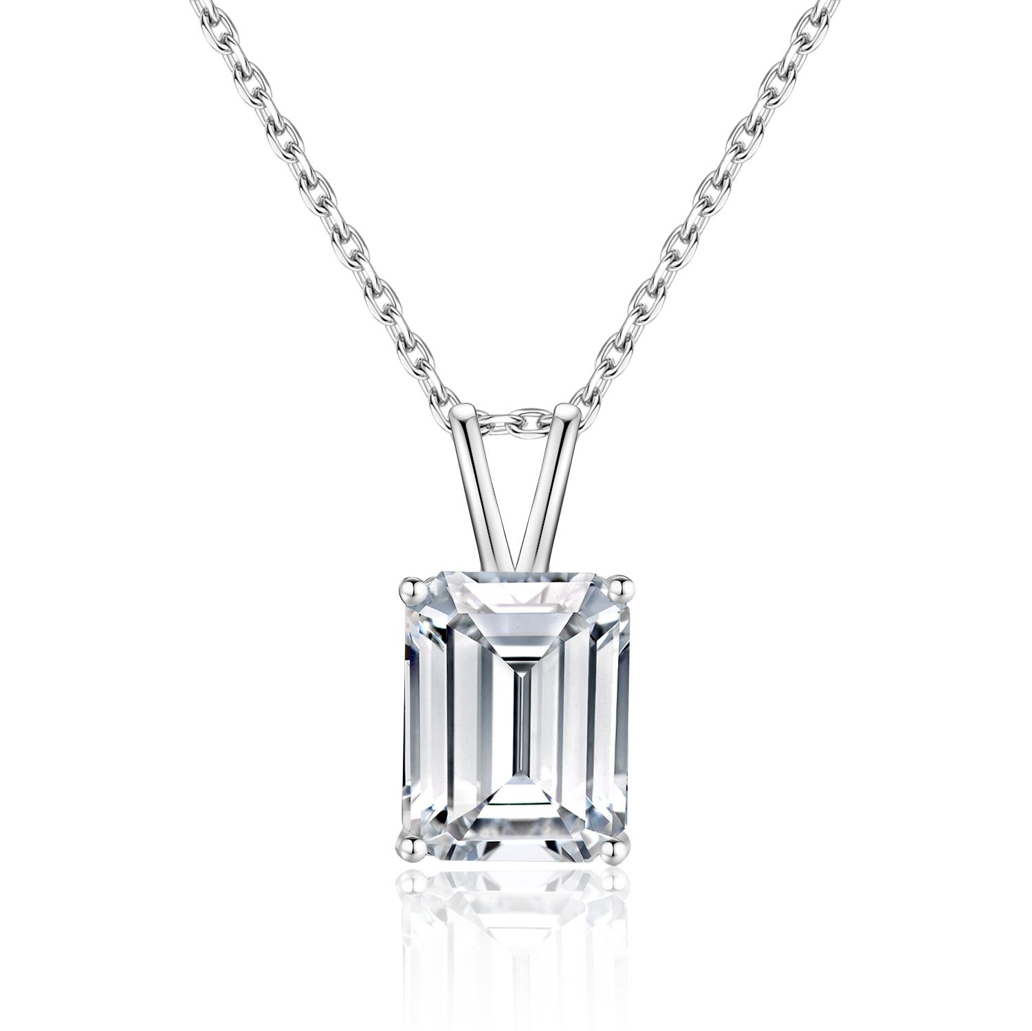Geometric Emerald Cut Necklace