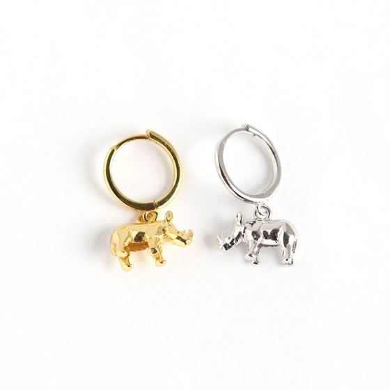 Cute Rhinoceros Animal Earrings