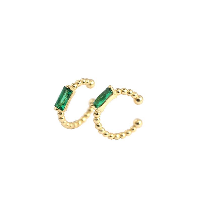 Geometry Green Rectangle Earrings