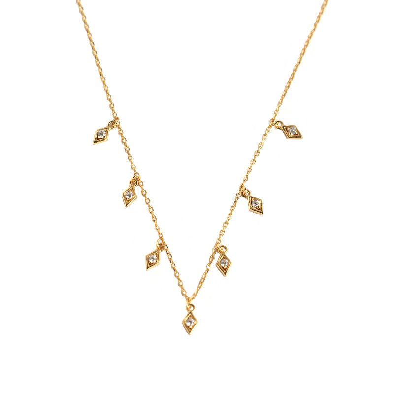 Elegant Geometry Rhombus Necklace