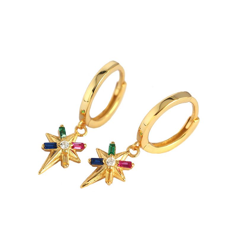 Star Hoop Earrings