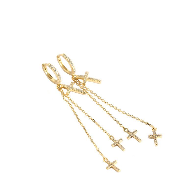 Cross Hoop Earrings