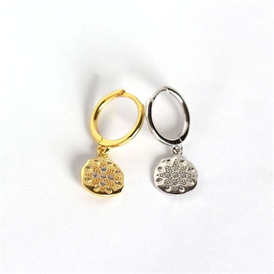 Shining Flower Round Earrings