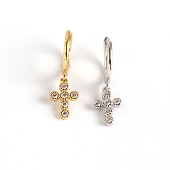 Cross Hoop Earrings