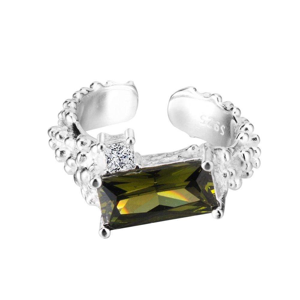 Olive Green Baguette Ring